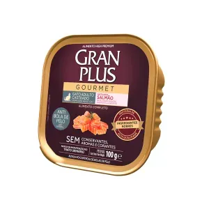 Ração Úmida GranPlus Gatos Adultos Castrados Patê Gourmet Anti Bolas de Pelo Salmão - 100 g