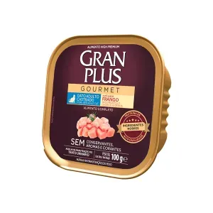 Ração Úmida GranPlus Gatos Adultos Castrados Patê Gourmet Frango - 100 g