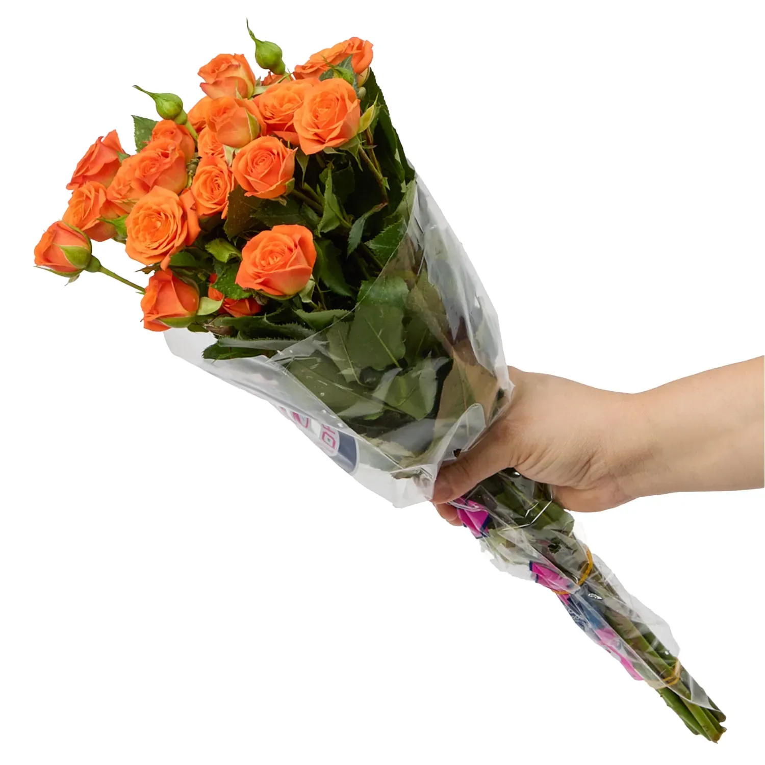 Buque-Maco-Rosas-Spray-Natural-Laranja-Segurando