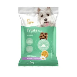 Petisco Fruits Relax Maracujá e Camomila Cães Adultos Papaya Pets - 60 g