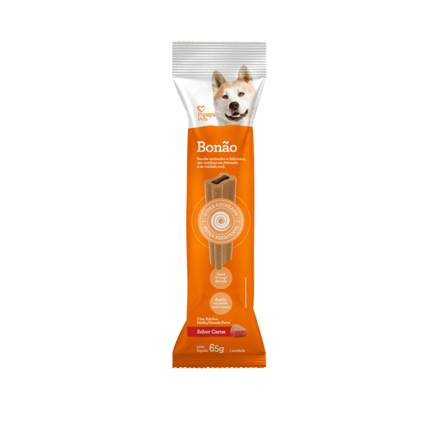 Petisco Bonão Carne Cães Raças Médias e Grandes Papaya Pets