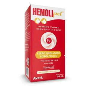 Suplemento Hemolipet Suspensão para Cães e Gatos Avert - 30 ml