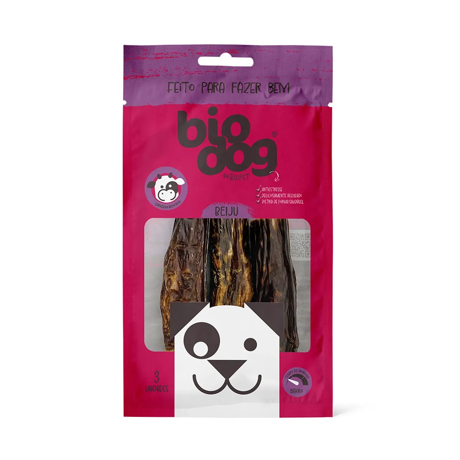 Petisco Beiju Mastigável Carne Biodog