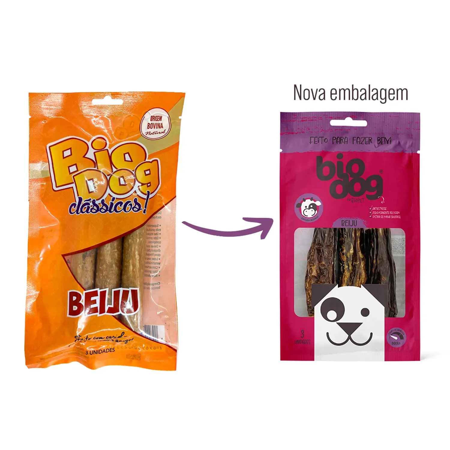 Petisco Beiju Mastigável Carne Biodog