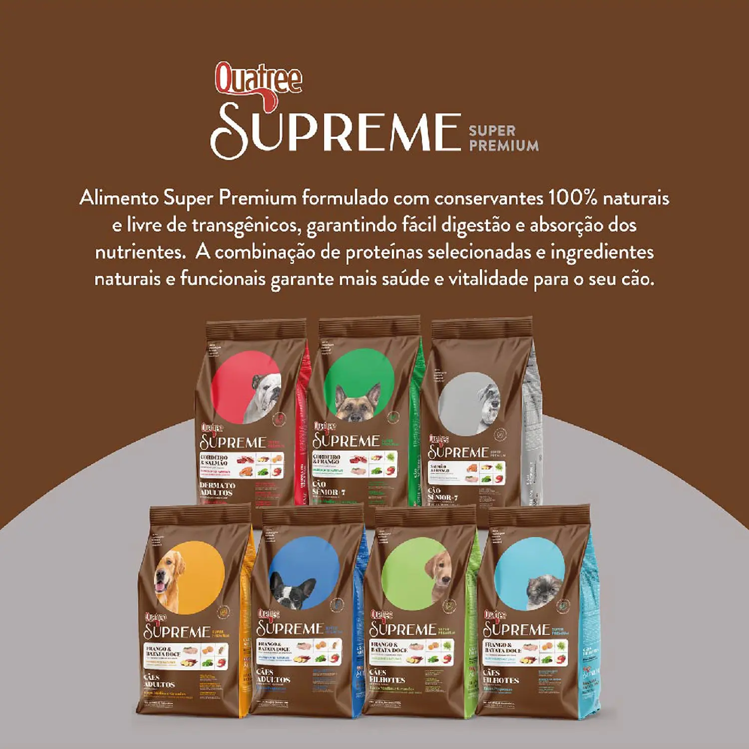 Ração Quatree Supreme Cães Sênior Raças Pequenas