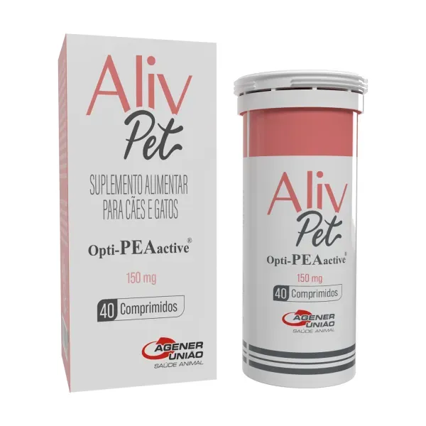 Suplemento para Cães e Gatos Aliv Pet 150mg 40 Comprimidos