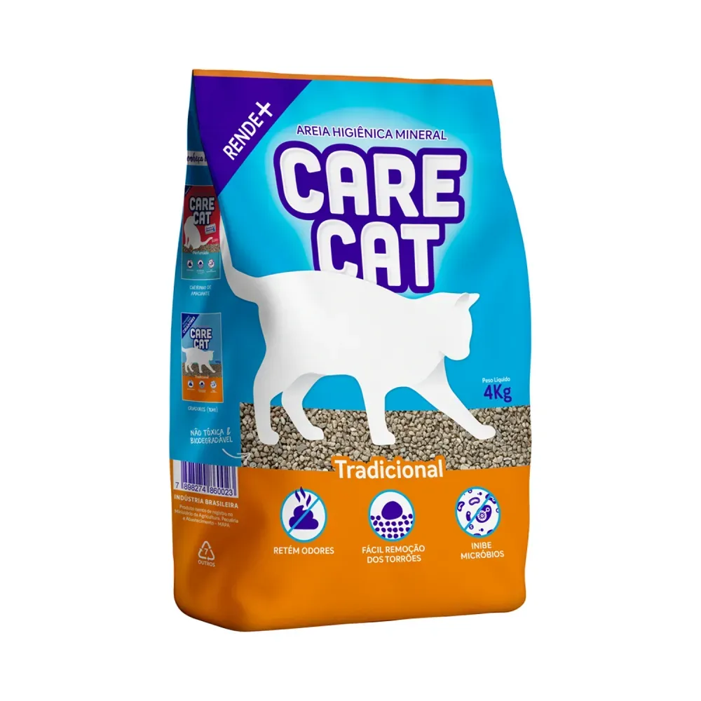 Areia Higiênica para Gatos Carecat Tradicional 4 kg