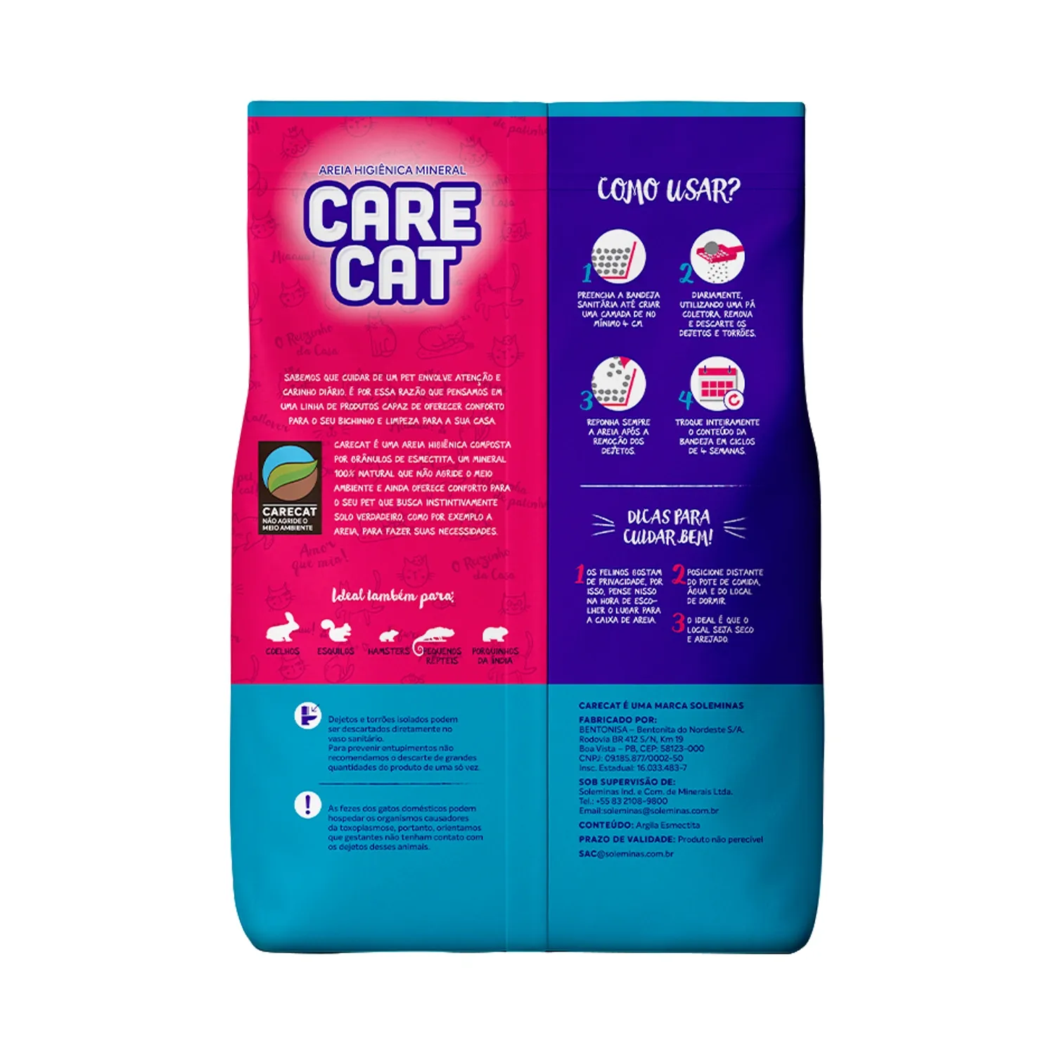 Areia Higiênica para Gatos Carecat Perfumada
