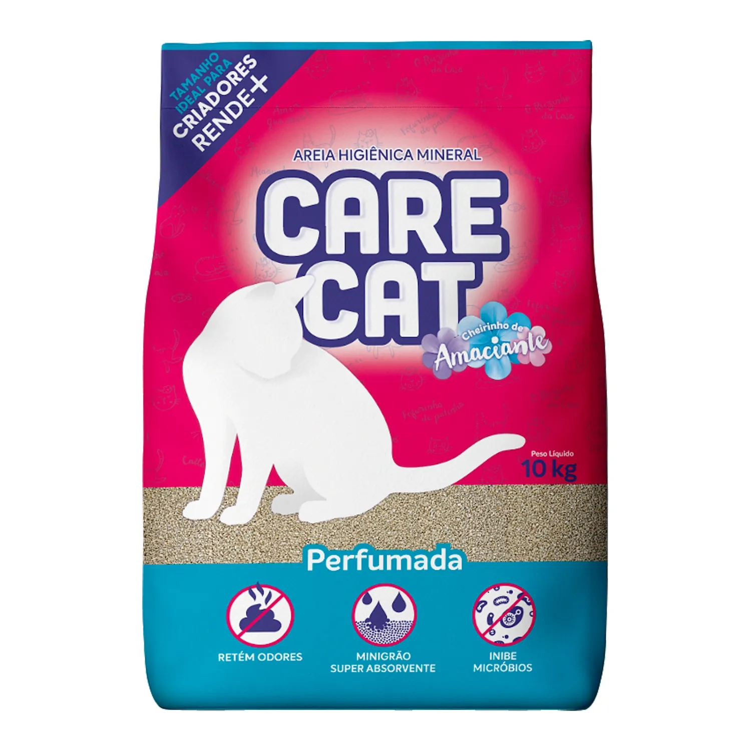 Areia Higiênica para Gatos Carecat Perfumada
