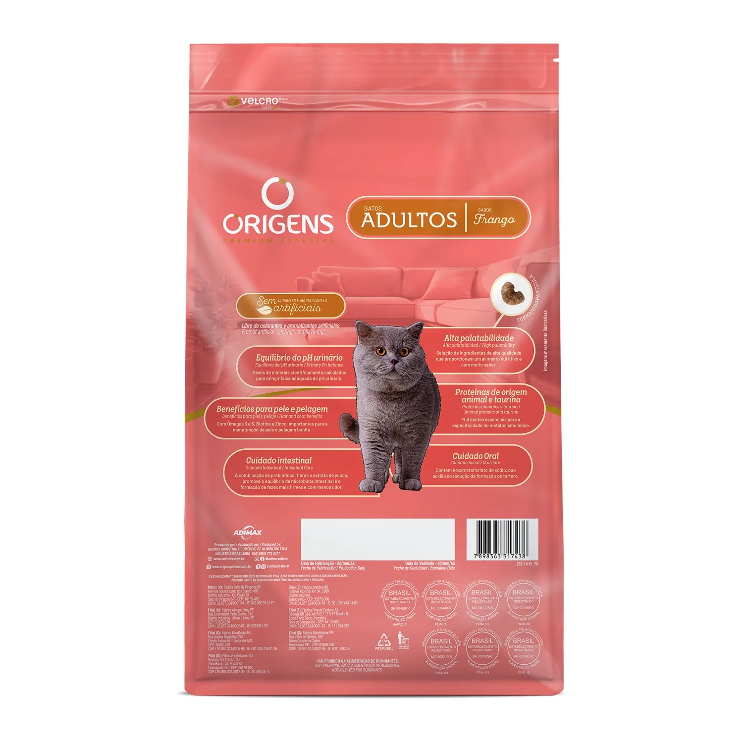 Ração Origens Gatos Adultos Frango