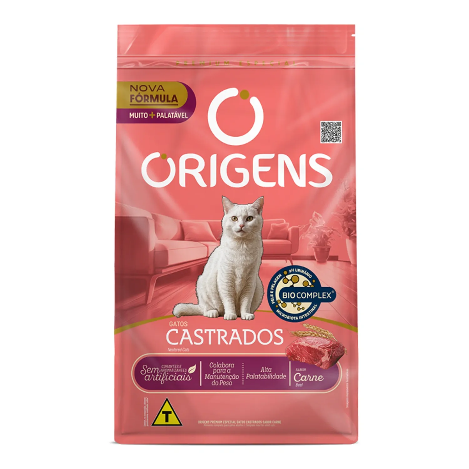 Ração Origens Gatos Castrados Carne