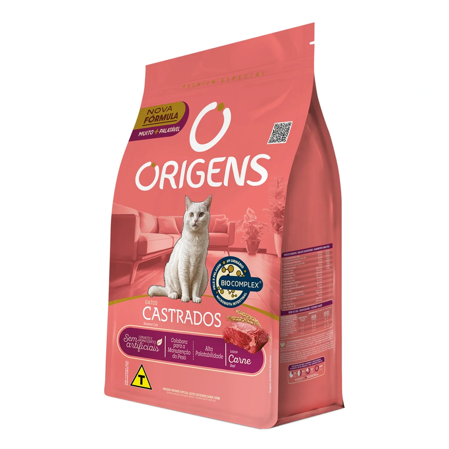 Ração Origens Gatos Castrados Carne