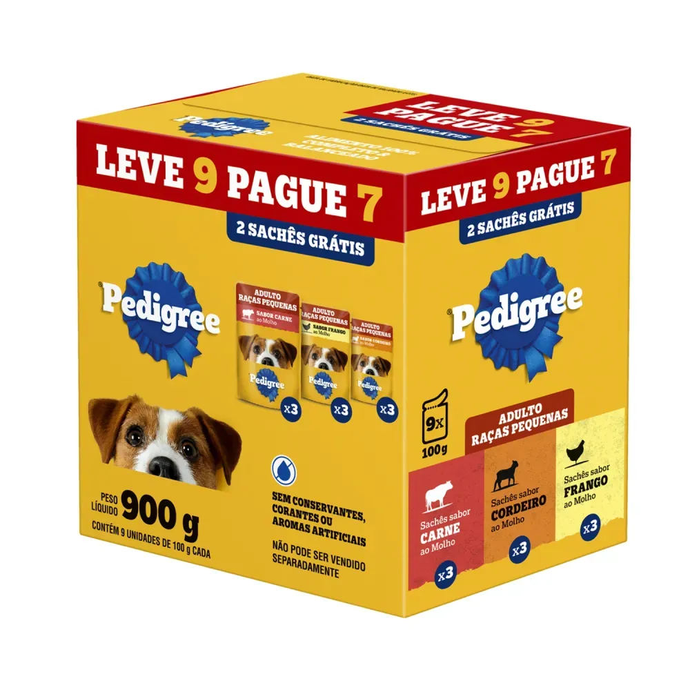 PEDIGREE - Ração Úmida Sachê Cães Adultos Raças Pequenas Cordeiro e Frango PEDIGREE - Ração Úmida Sachê Cães Adultos Raças Pequenas Cordeiro e Frango