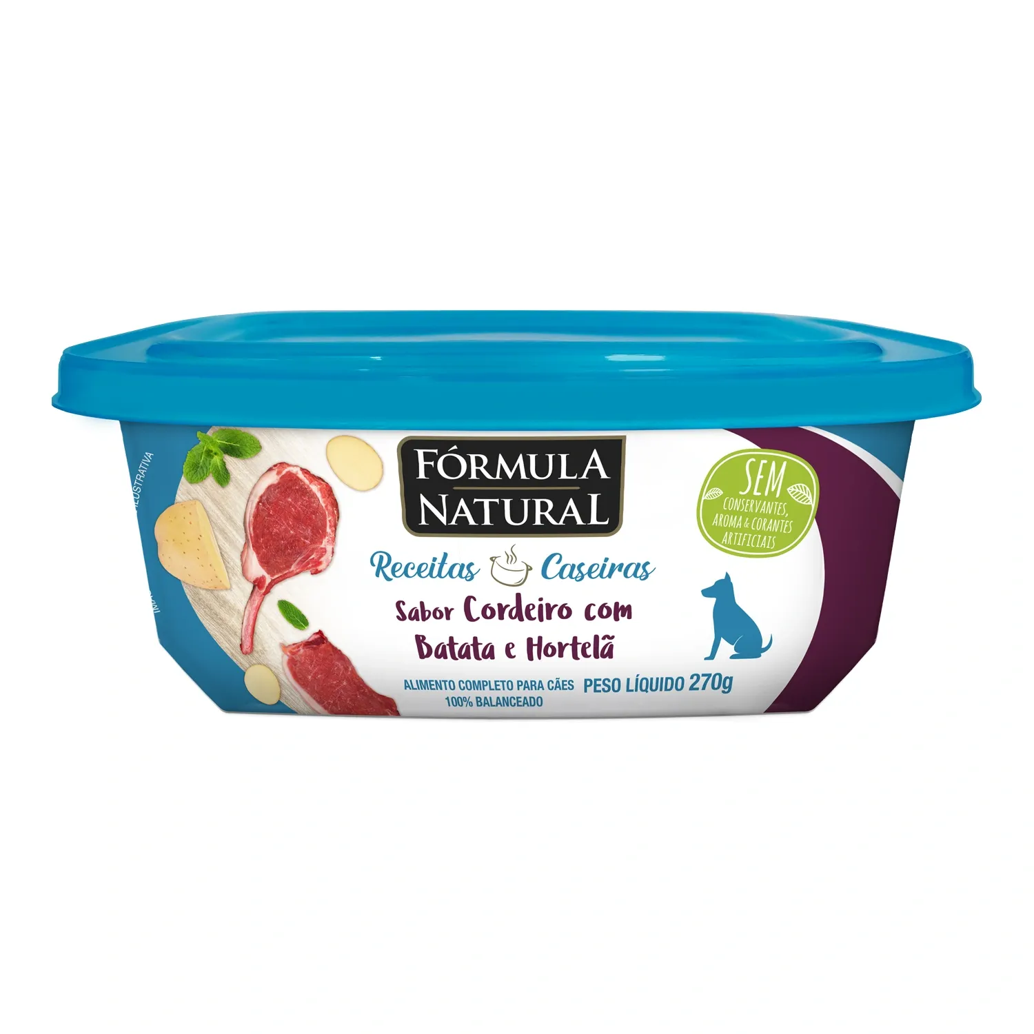Ração Úmida Fórmula Natural Receita Caseira Cães Cordeiro com Batata e Hortelã