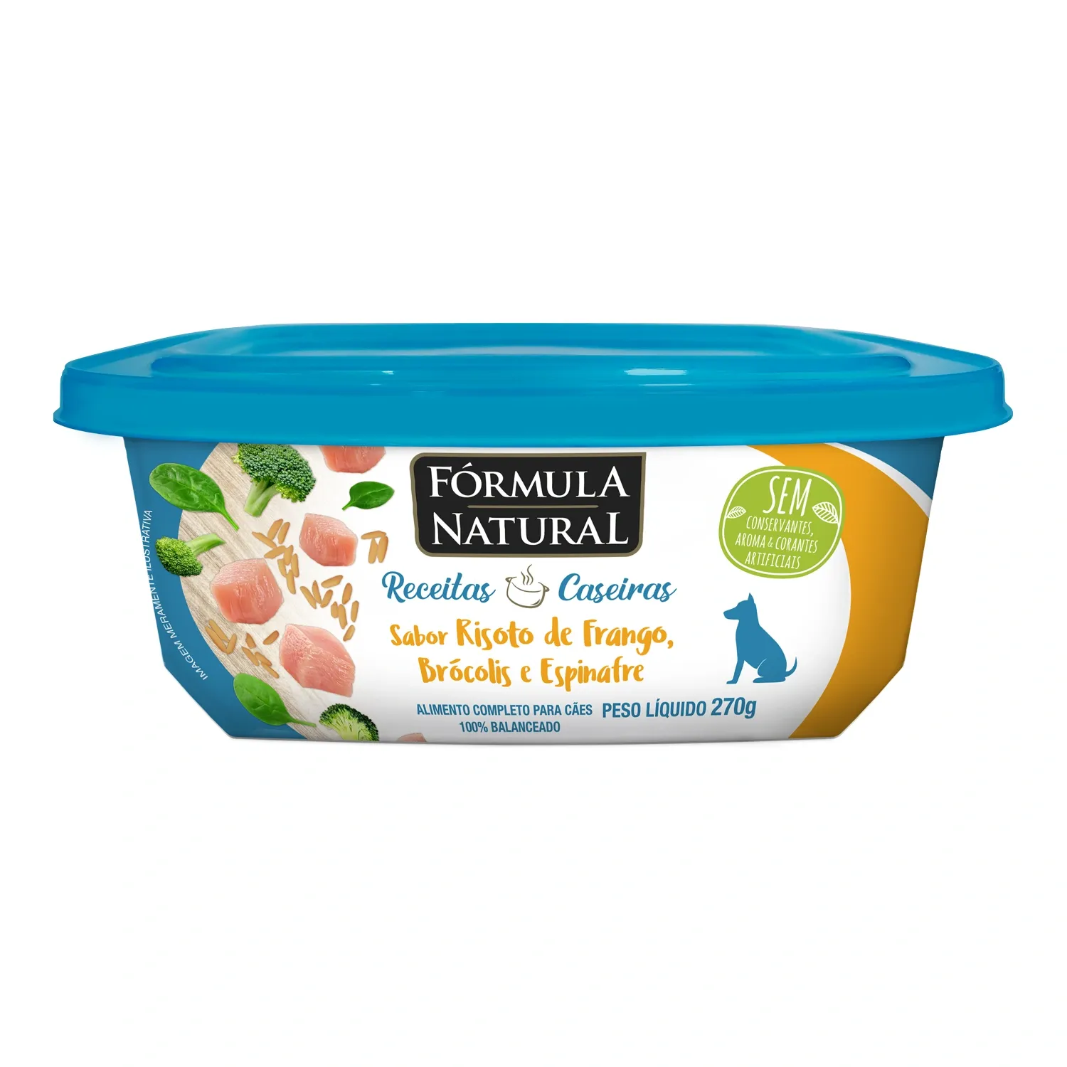 Ração Úmida Fórmula Natural Receita Caseira Cães Risoto de Frango Brócolis e Espinafre