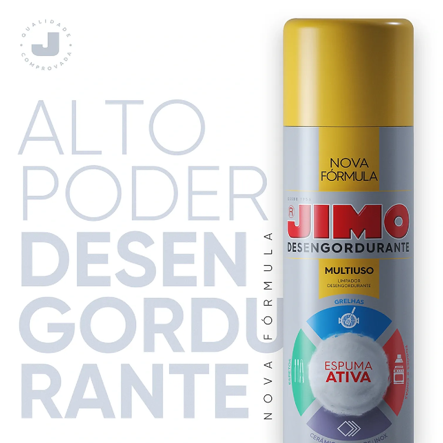 Espuma Desengordurante Multiuso Spray Aerossol Jimo