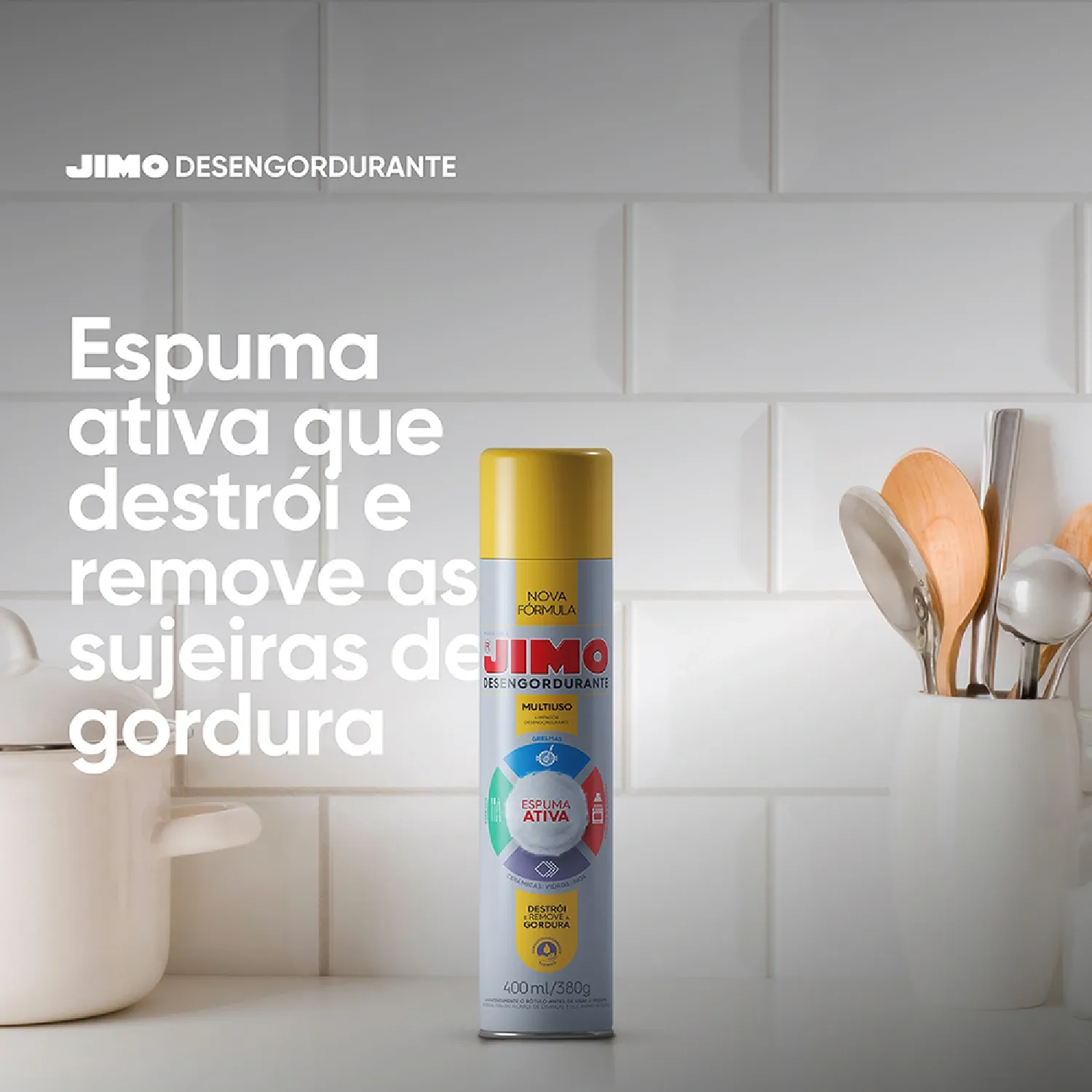 Espuma Desengordurante Multiuso Spray Aerossol Jimo