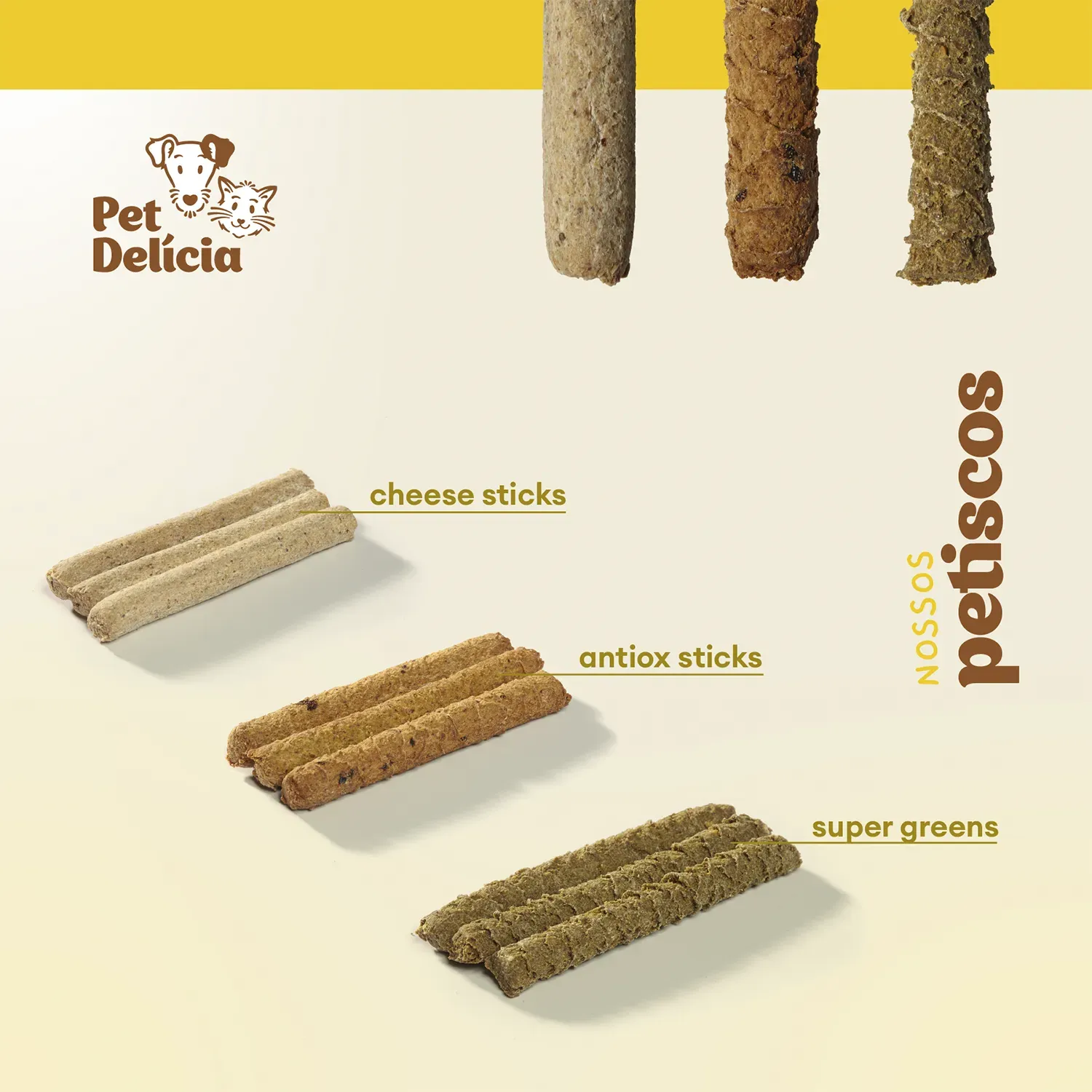Petisco Pet Delícia Cheese Sticks Vegetariano