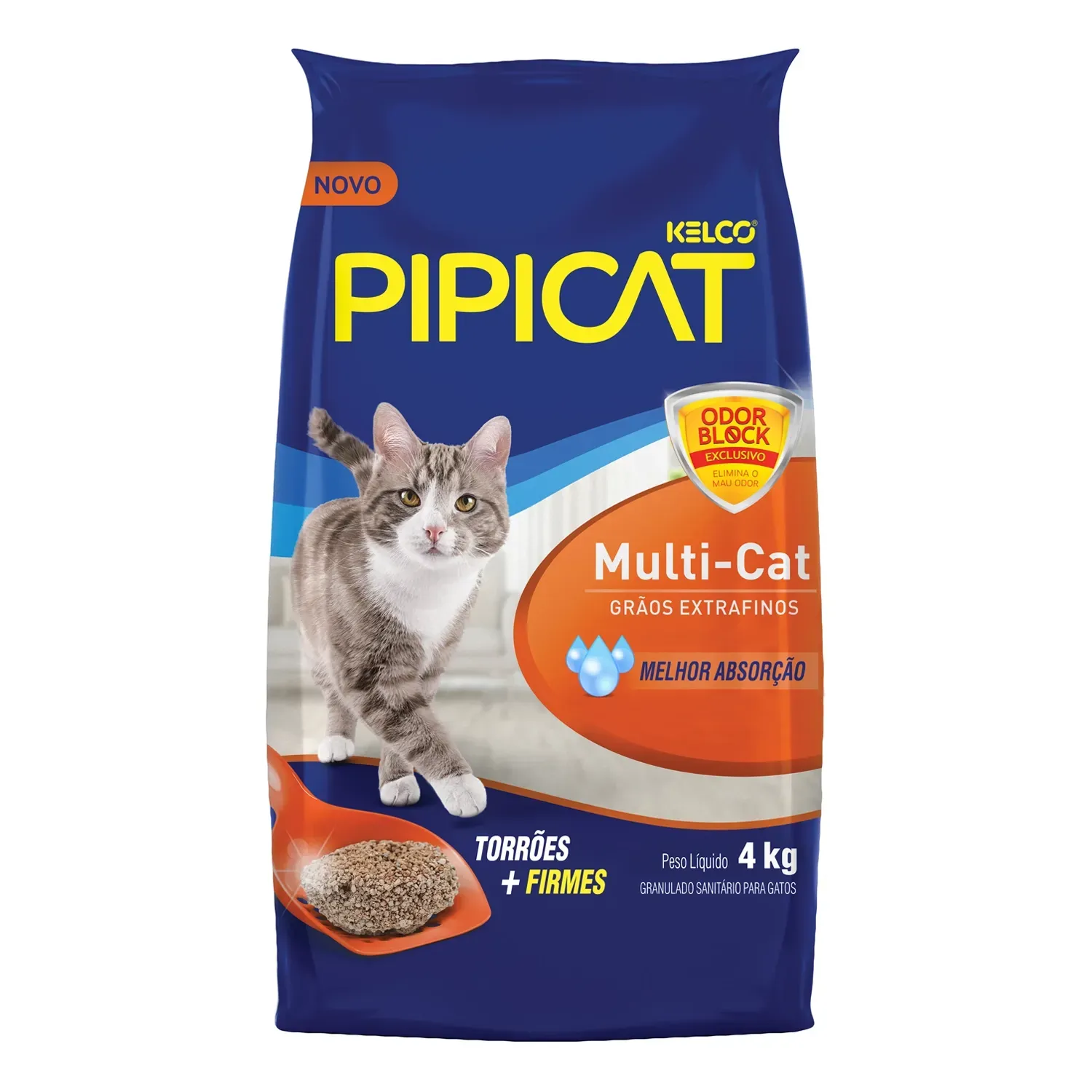 Areia-Pipicat-Multi-Cat-para-Gatos-4kg