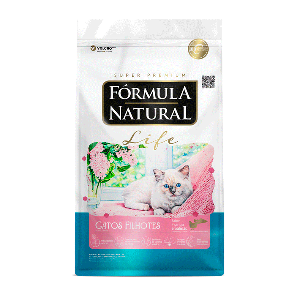 Ração Fórmula Natural Life Gatos Filhotes Frango e Salmão