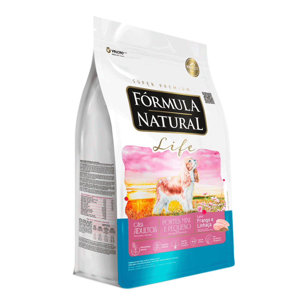 Ração Fórmula Natural Life Super Premium Cães Adultos Mini e Pequeno