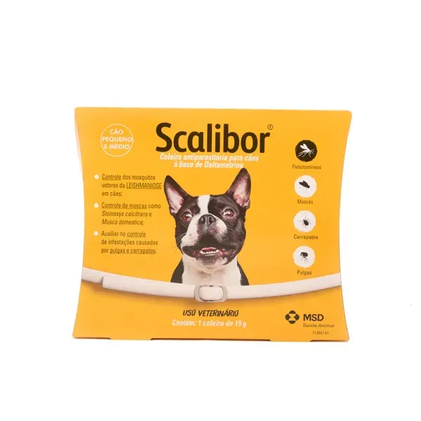 Coleira Antiparasitária Scalibor Cães Pequenos e Médios 48 cm
