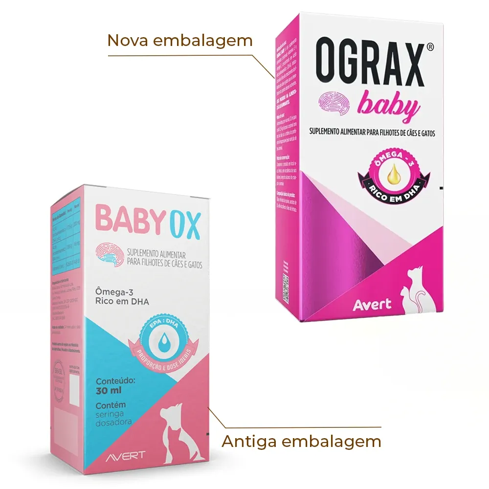 Suplemento Ograx Baby para Cães e Gatos Avert