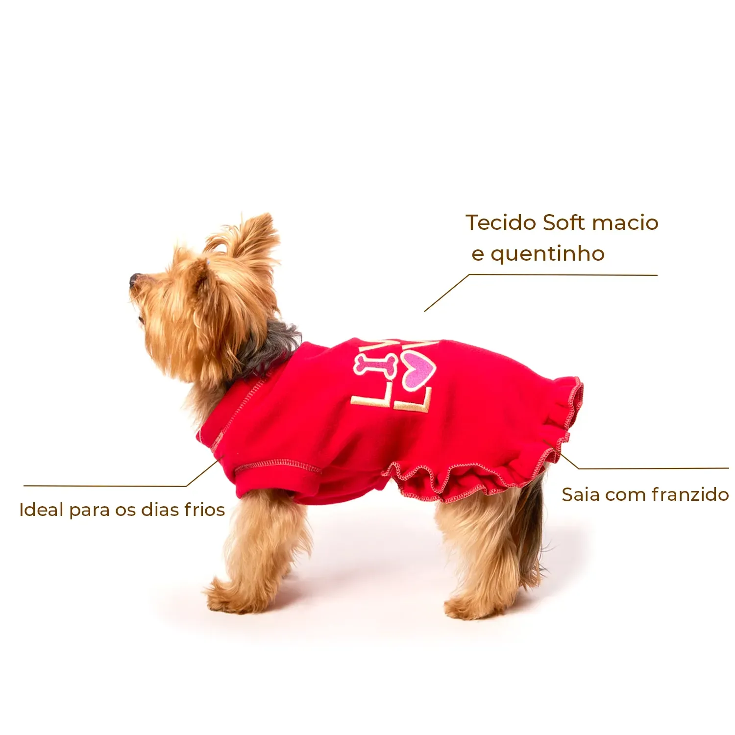 Vestido Live Love Vermelho Bichinho Chic