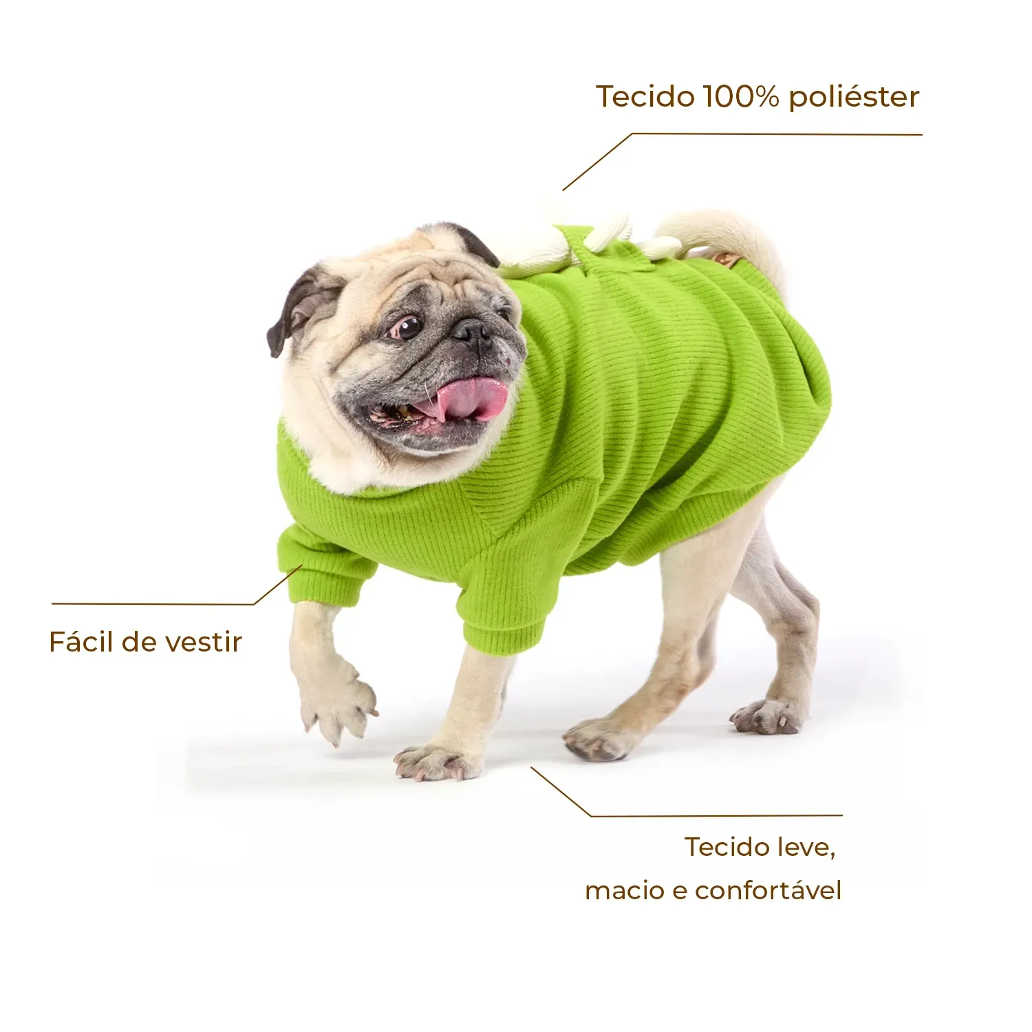 Casaco Bean para Cães e Gatos Emporium Distripet Verde