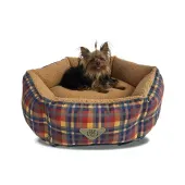 Cama Hexa Xadrez Bichinho Chic Marrom