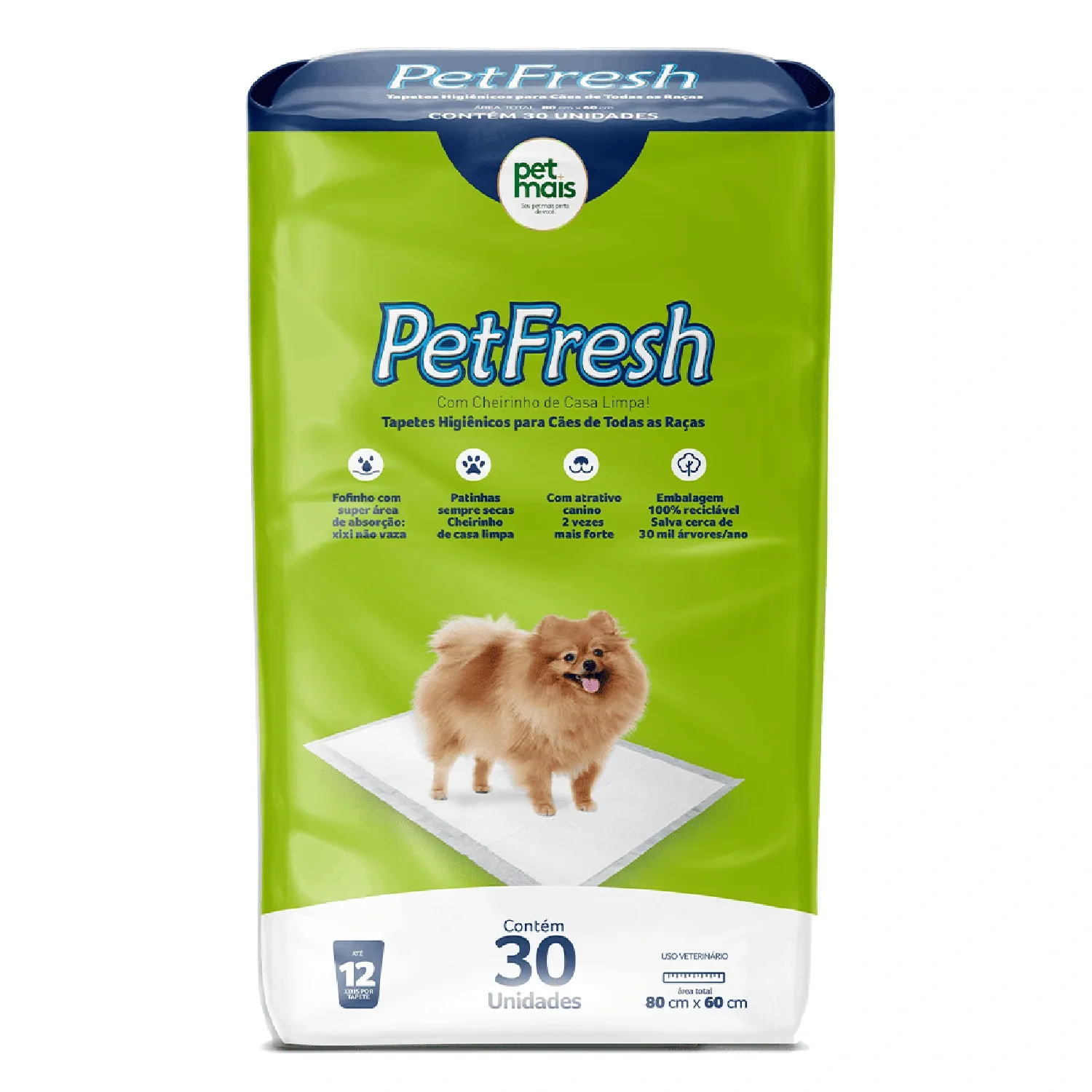 Tapete Higiênico Pet Fresh 80x60cm Petmais
