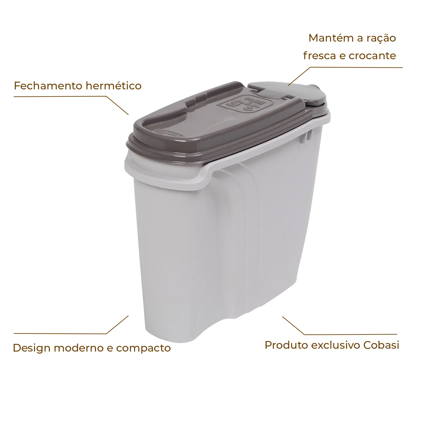 Porta-ração Dispenser Home Plast Pet Cinza