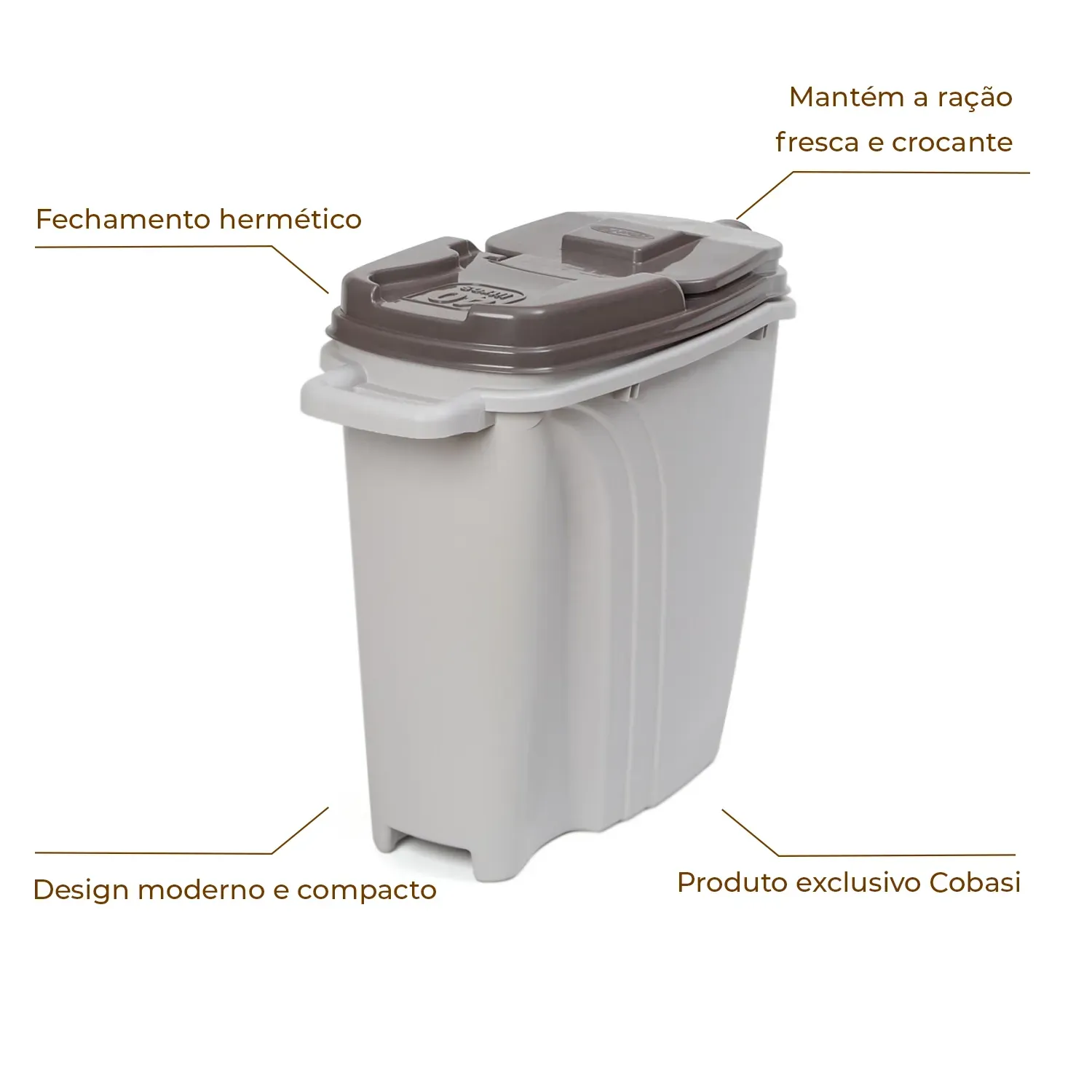 Porta-ração Dispenser Home Plast Pet Cinza | Cobasi