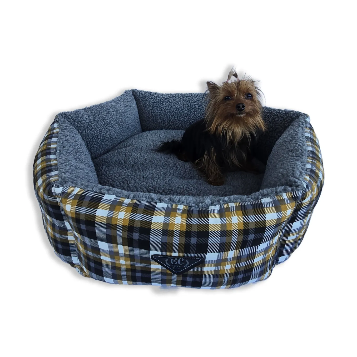 Cama Hexa Xadrez Bichinho Chic Cinza