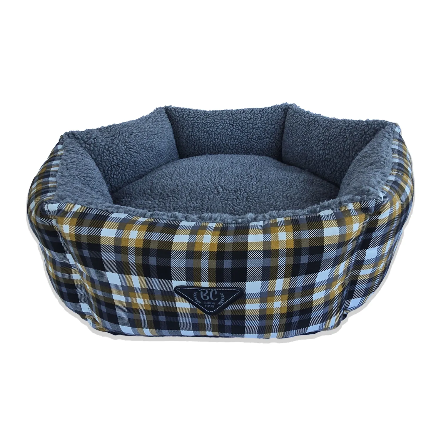 Cama Hexa Xadrez Bichinho Chic Cinza