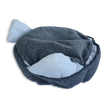 Cama-Hexa-Xadrez-Bichinho-Chic-Cinza-Ziper-e-Enchimento