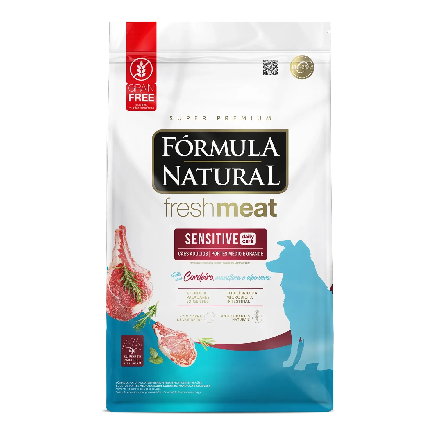 Ração Fórmula Natural Fresh Meat Sensitive Cães Adultos Portes Médio e Grande