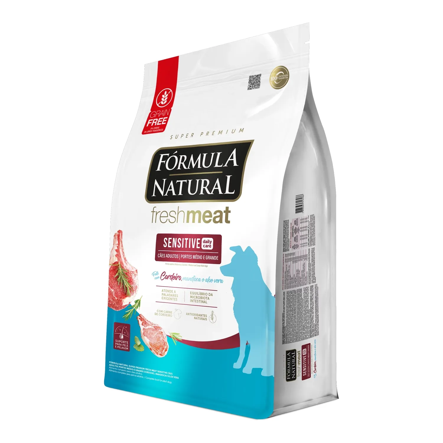 Racao-Formula-Natural-Fresh-Meat-Sensitive-Caes-Adultos-Portes-Medio-e-Grande-Lateral