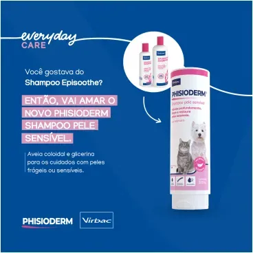 2-Shampoo Phisioderm Pele Sensivel Virbac