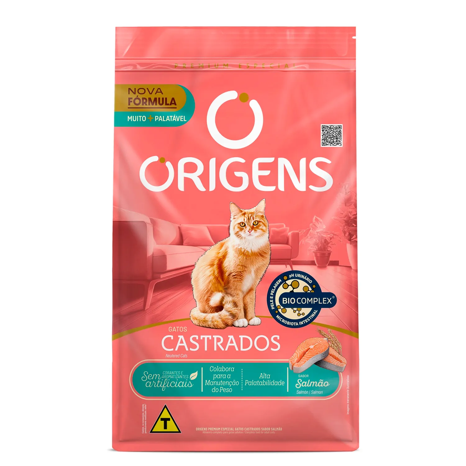 Ração Origens Gatos Castrados Salmão