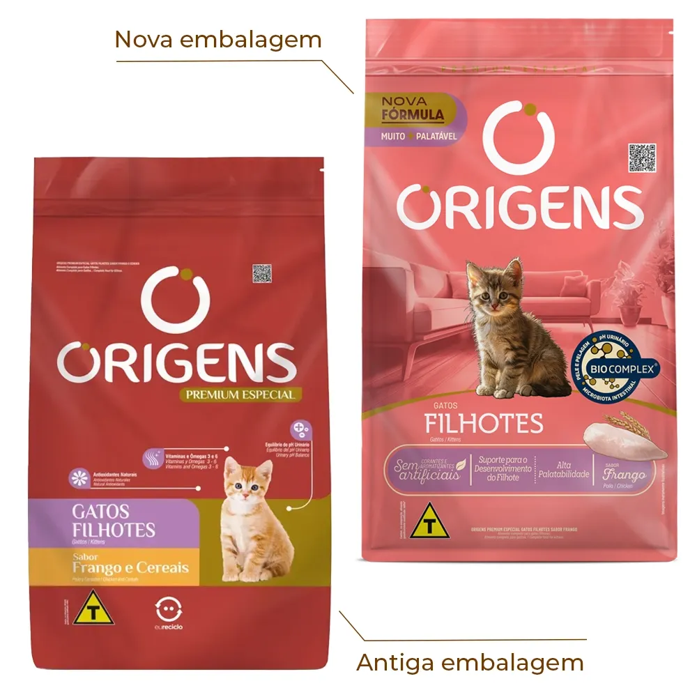 Ração Origens Gatos Filhotes Frango e Cereais