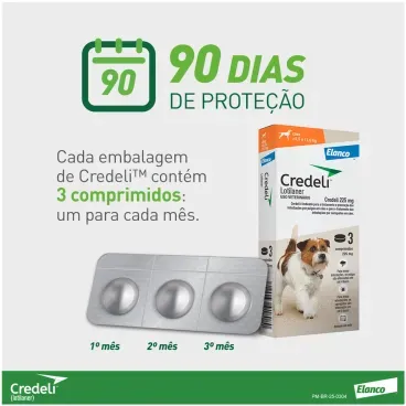 5-Antipulgas Credeli 225mg Caes 5,5 a 11kg 3 comprimidos