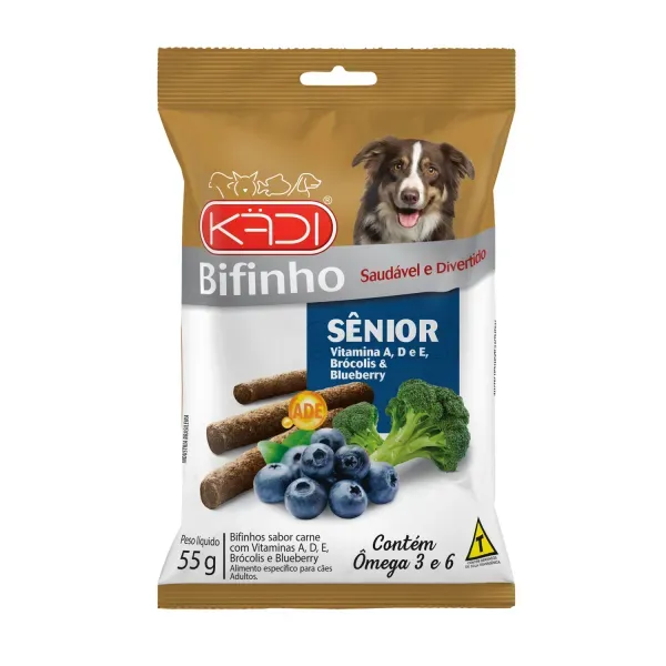 Bifinho Cães Sênior Brócolis e Blueberry Kadi 55 g