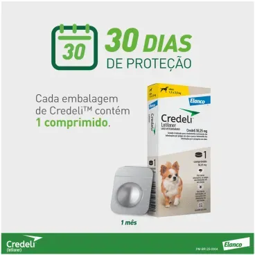 5-Antipulgas Credeli 56,25mg Caes 1,3 a 2,5 kg 1 comprimido