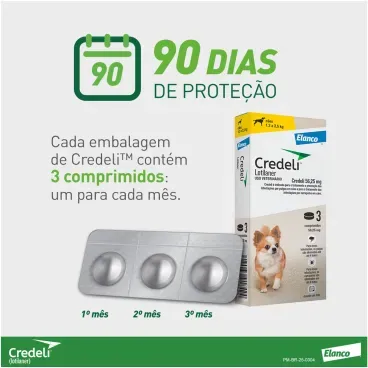 5-Antipulgas Credeli 56,25mg Caes 1,3 a 2,5 kg 3 comprimidos