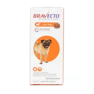 Antipulgas e Carrapatos Bravecto 4,5 a 10 kg para Cães 250mg - 1 comprimido