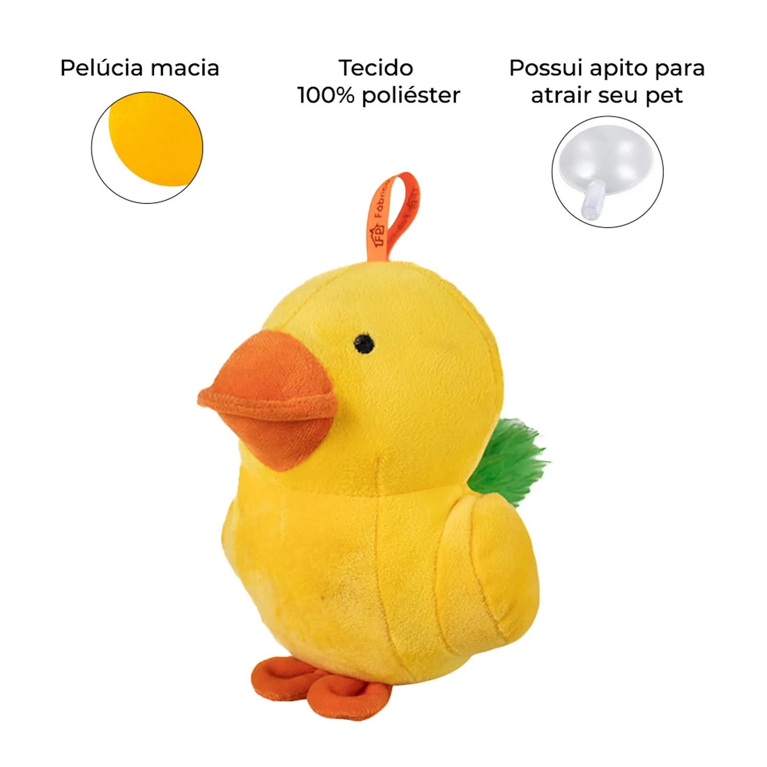 Brinquedo Pelúcia Pato Duck Fabrica Pet
