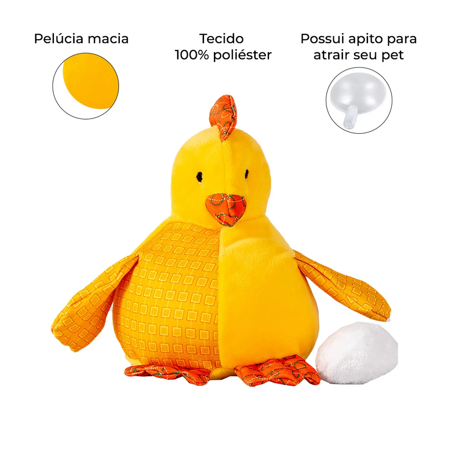 Brinquedo Pelúcia Mamãe Galinha Fabrica Pet