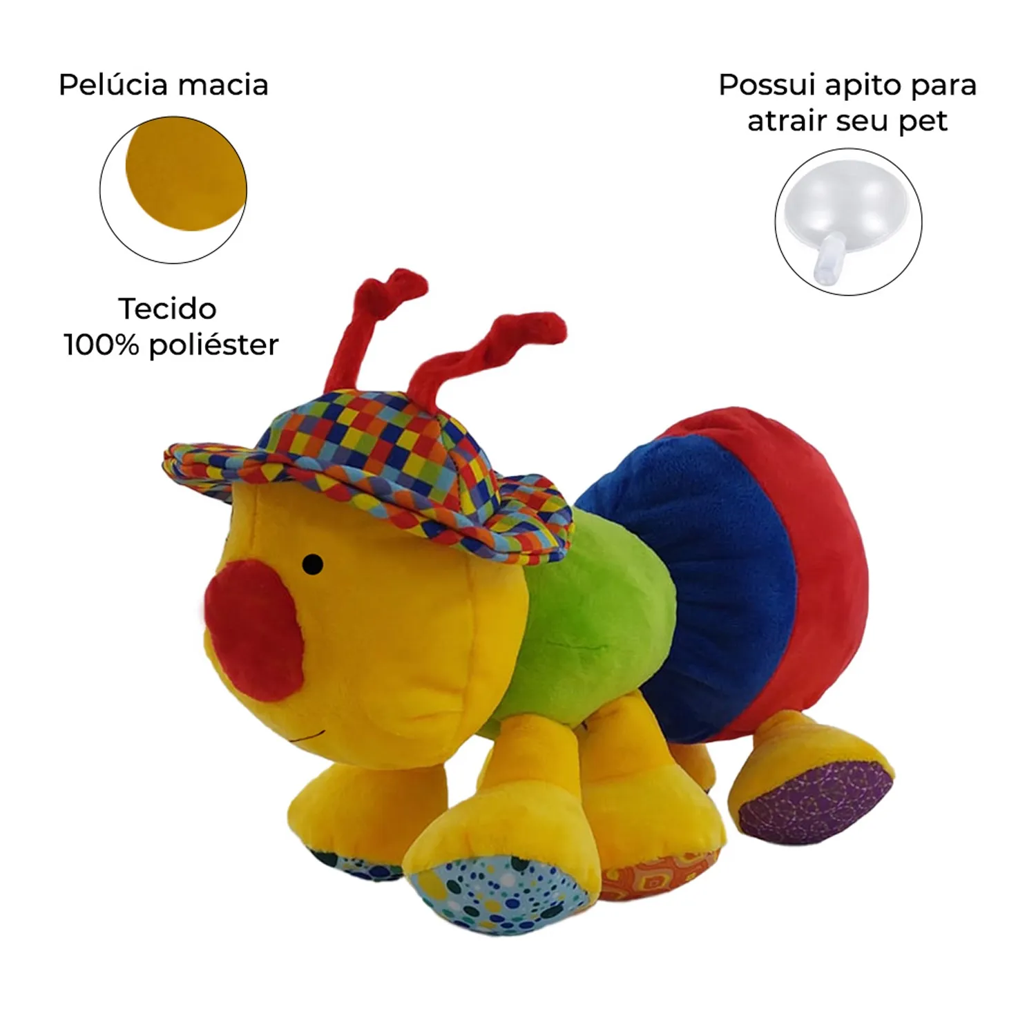 Brinquedo Pelúcia Formiguinha Gordinha Fabrica Pet