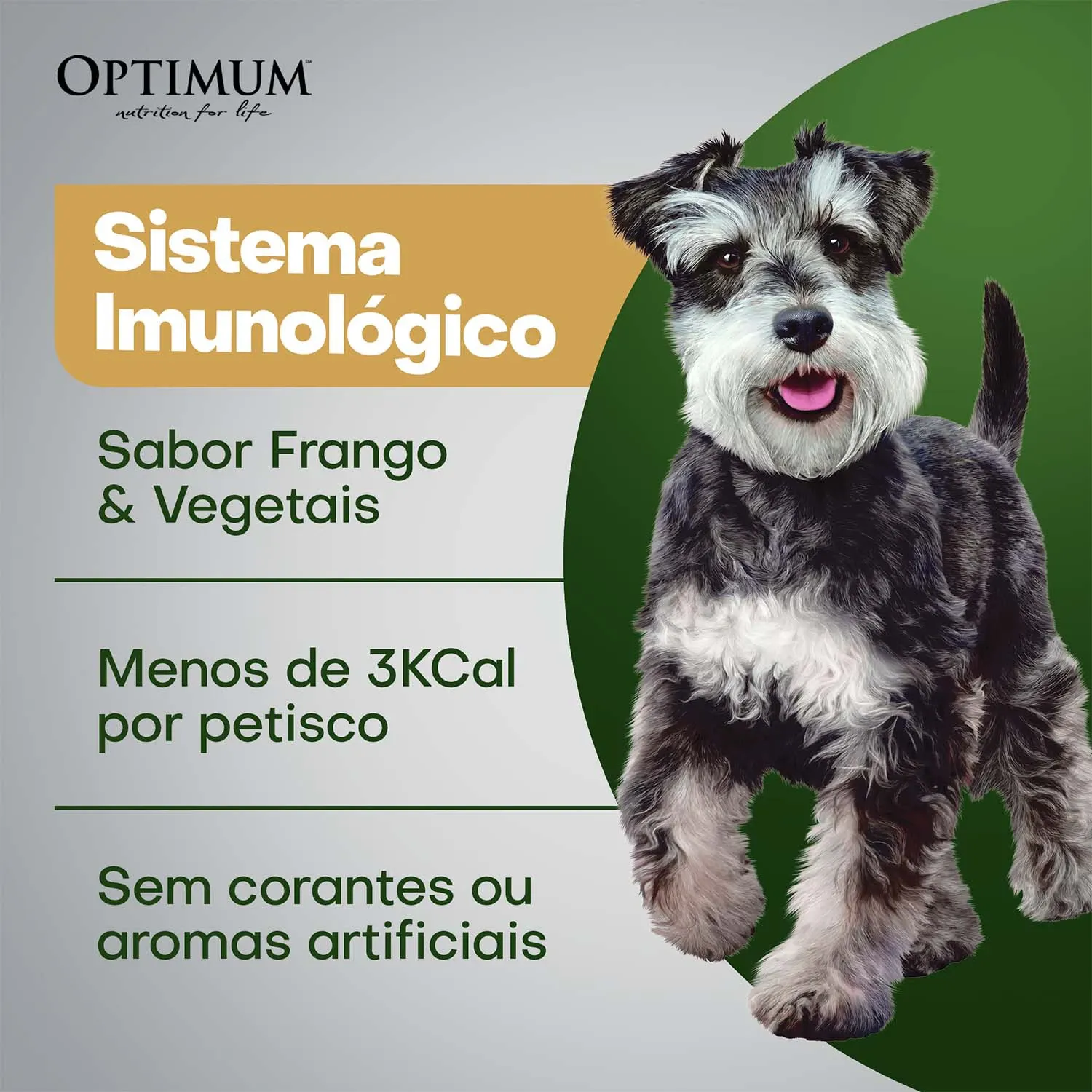 Petisco Optimum Cães Adultos Sistema Imunológico Frango e Vegetais